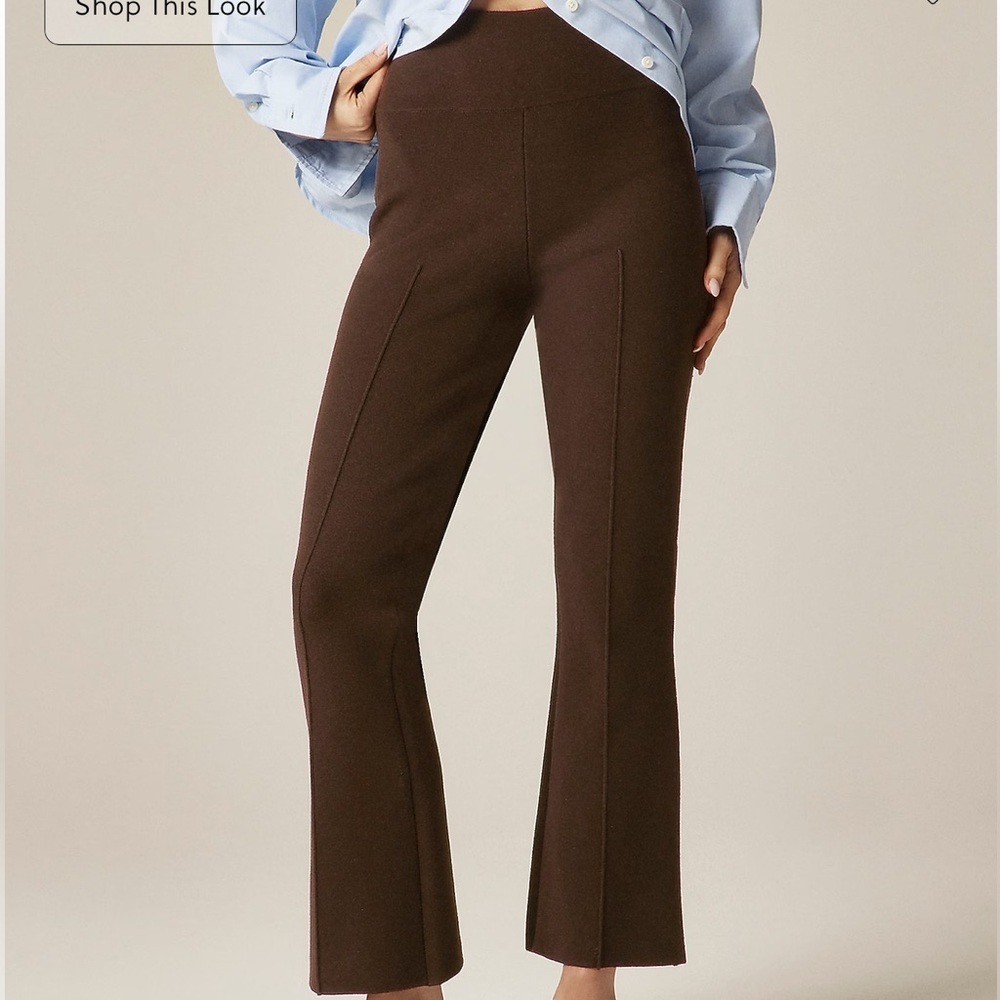 J crew heather chocolate New Delaney kickout sweater pant
